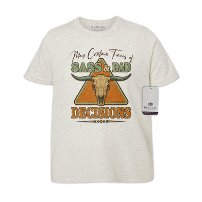 Sass & Bad Decisions - Youth Western Tee T-Shirt