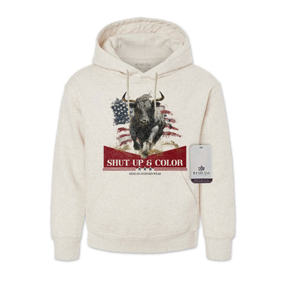 Shut Up & Color - Patriotic Adult Unisex Western Hoodie