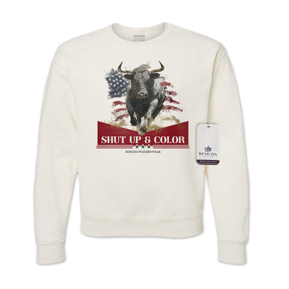 Shut Up & Color - Patriotic Adult Unisex Western Sweatshirt