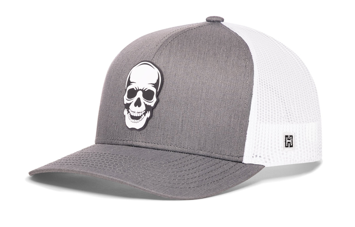 Skull Trucker Hat  |  Black  Snapback