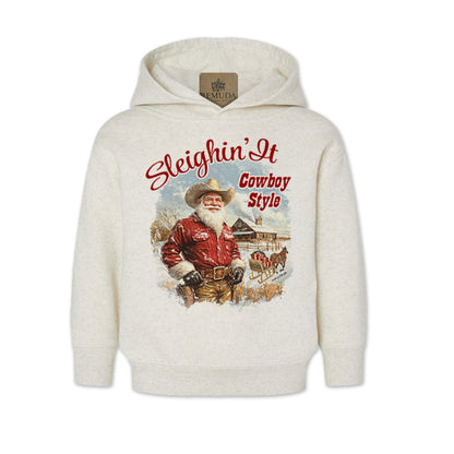 Sleighin It Cowboy Style - Toddler Western Santa Hoodie
