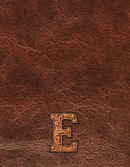 Monogrammed Initial Western Leather Look Saddle Longhorn Cowboy Cowgirl Kitchen Dish Towels Made in America