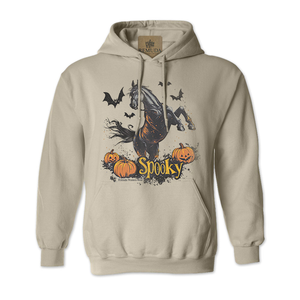 SPOOKY Adult Unisex Western Horse Halloween Pullover Hoodie
