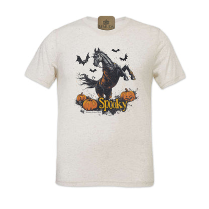 SPOOKY  Adult Unisex Western Horse Halloween Tee T-Shirt