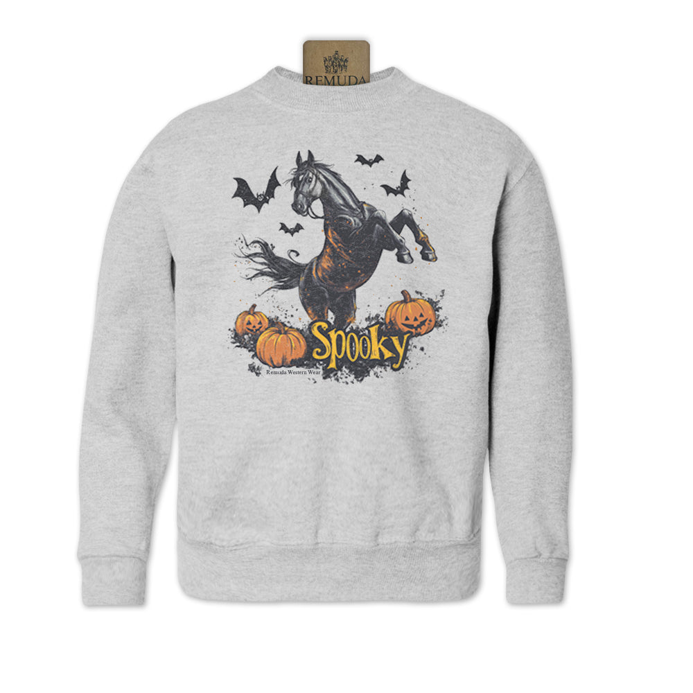 Spooky - Western Horse Youth Halloween Sweatshirt