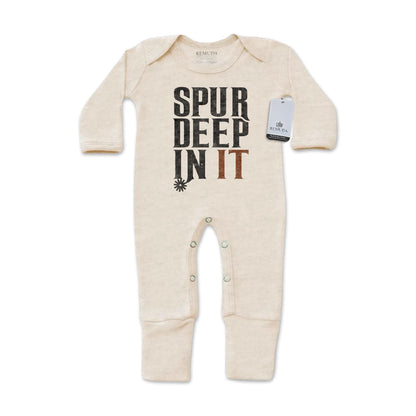 Spur Deep In It - Infant Western One-Piece Footed Pajamas W/Mittens