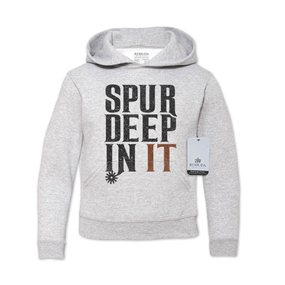 Spur Deep In It - Youth Western Pullover Hoodie