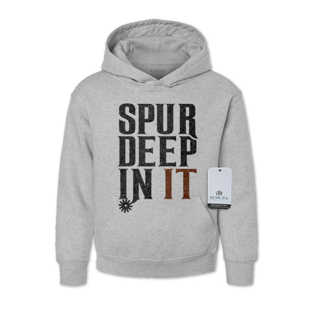 Spur Deep In It - Youth Western Pullover Hoodie