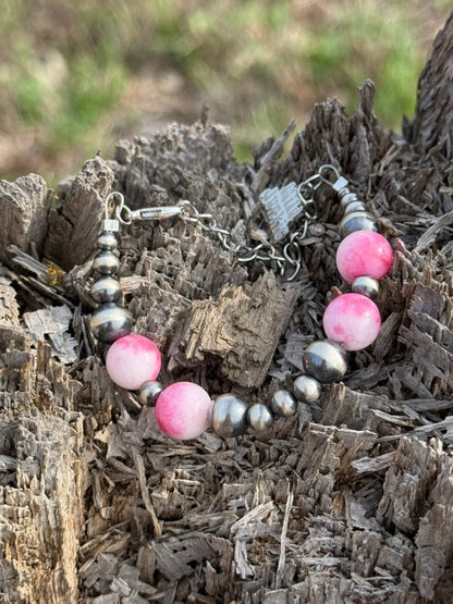 Sterling Silver Desert Rose Beaded Bracelet