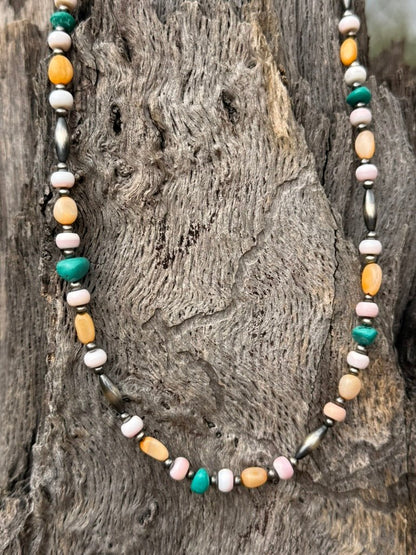 Sterling Silver Wild Harmony Stone Beaded Necklace
