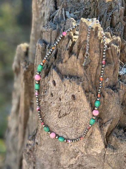 Sterling Silver Sweet Serenity Beaded Necklace