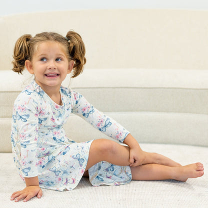 Watercolor Butterfly Swirly Girl Dress