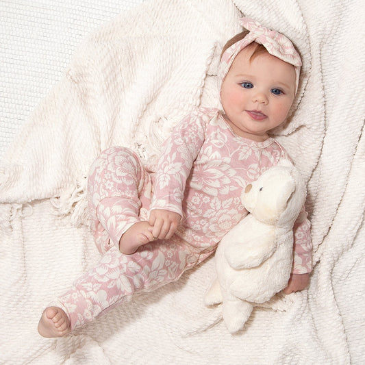 Vintage Floral Baby Romper – Cotton Long Sleeve One-Piece