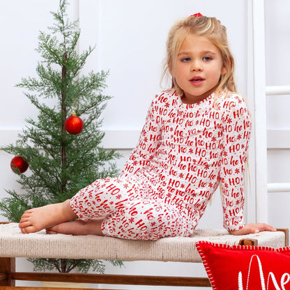 Christmas Ho-Ho-Ho Kids Bamboo Pajama Set-Family Matching