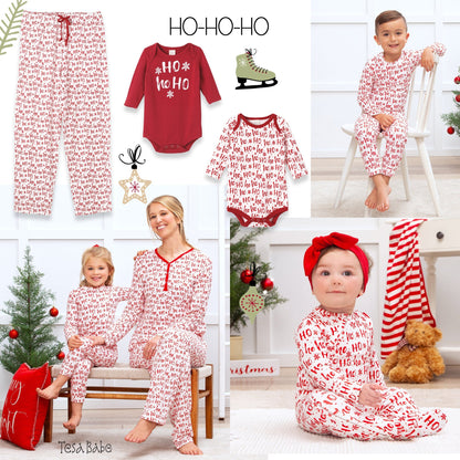 Christmas Ho-Ho-Ho Kids Bamboo Pajama Set-Family Matching