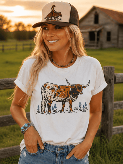 Texas Longhorn Bluebonnet Graphic Tee