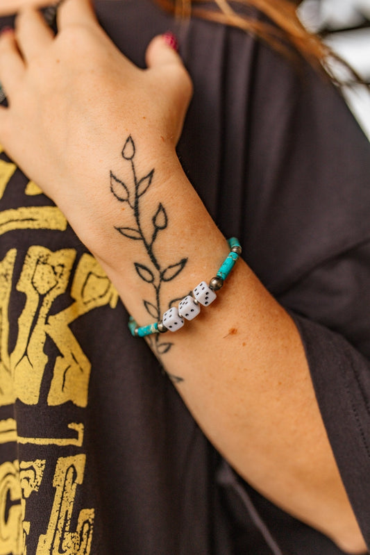 Sterling Silver Slot Dice Bracelet