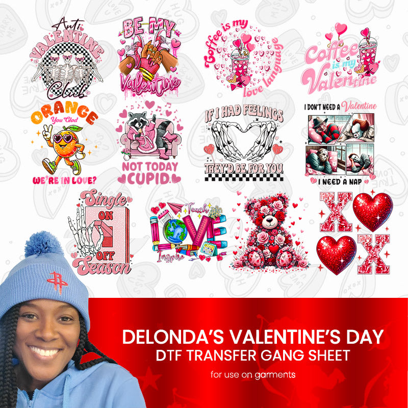 Delonda's Valentine's DTF Gang Sheet V1 (12 transfers)