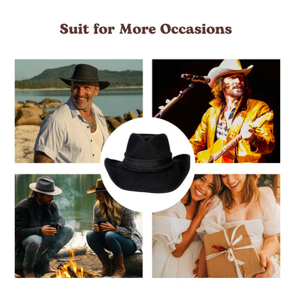 Turquoise Ridge Black Felt Cowboy Hat