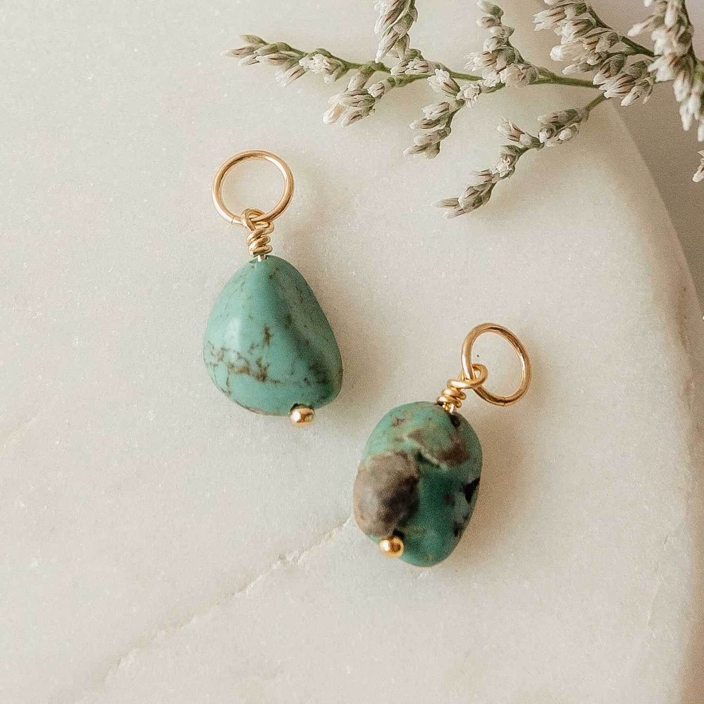Turquoise Hoop Charms