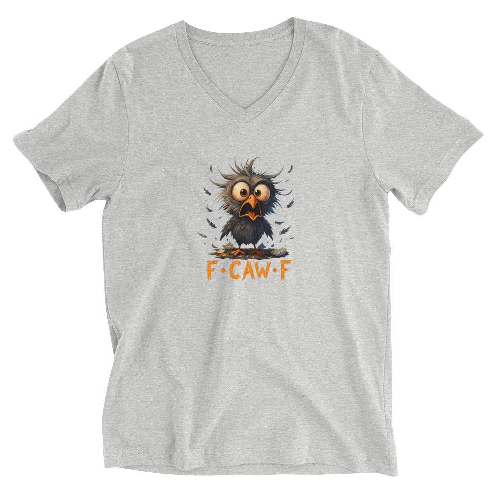 UNISEX F-CAW-F CROW CUSTOM GRAPHIC V-NECK TEE