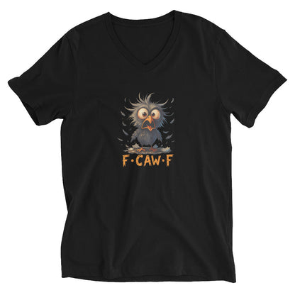 UNISEX F-CAW-F CROW CUSTOM GRAPHIC V-NECK TEE