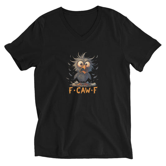 UNISEX F-CAW-F CROW CUSTOM GRAPHIC V-NECK TEE