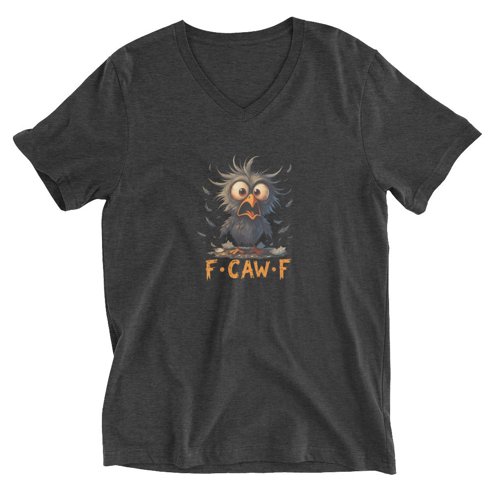 UNISEX F-CAW-F CROW CUSTOM GRAPHIC V-NECK TEE