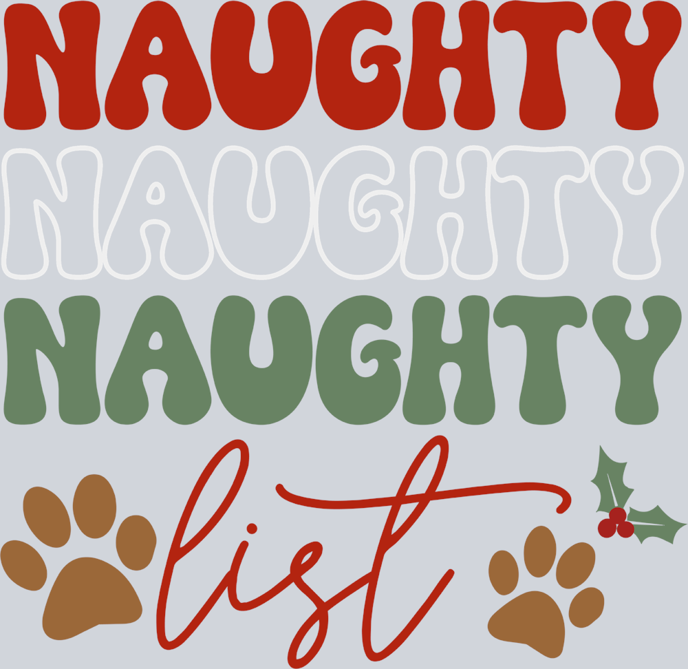 Pets Naughty List Paw Prints - STK04876 (DTF Transfers)