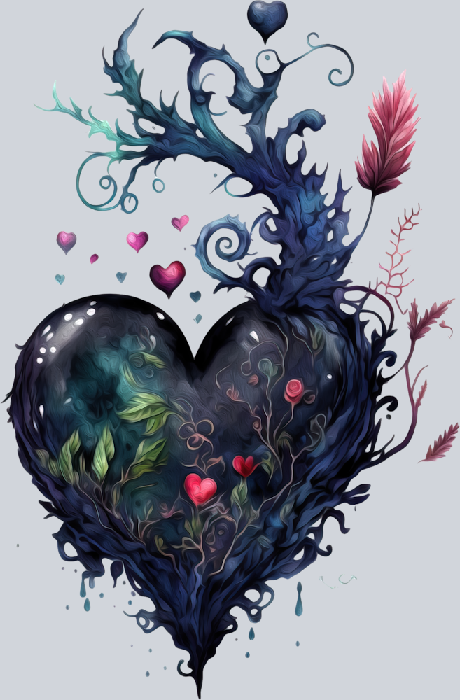 Goth Heart 8 - STK02403 (DTF Transfers)