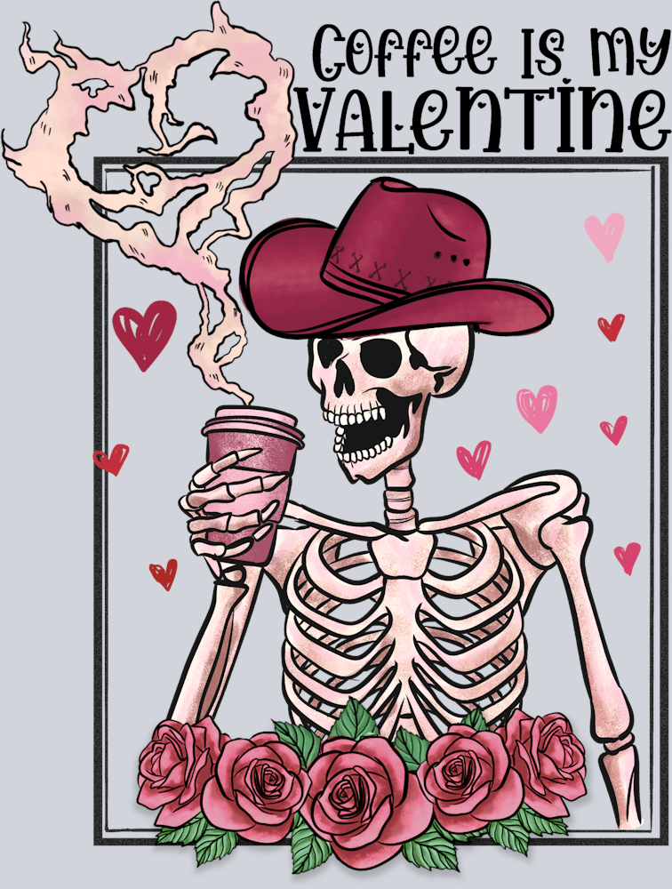 Skeleton Cowboy Valentine - STK05490 (DTF Transfers)
