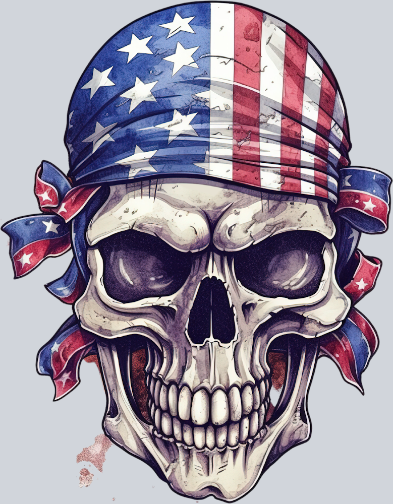 Skull Patriotic 6 - STK05545 (DTF Transfers)