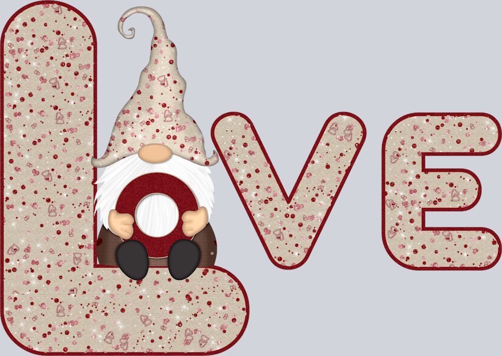 Gnome Love Grey - STK02302 (DTF Transfers)