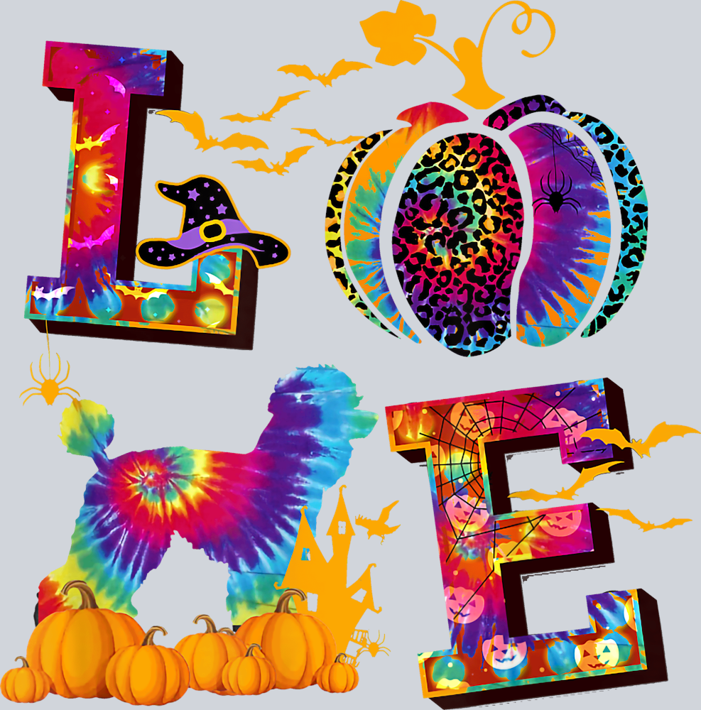 Love Tie Dye Halloween - STK03799 (DTF Transfers)