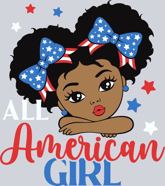 All American Girl Afro Puffs - STK00096 (DTF Transfers)