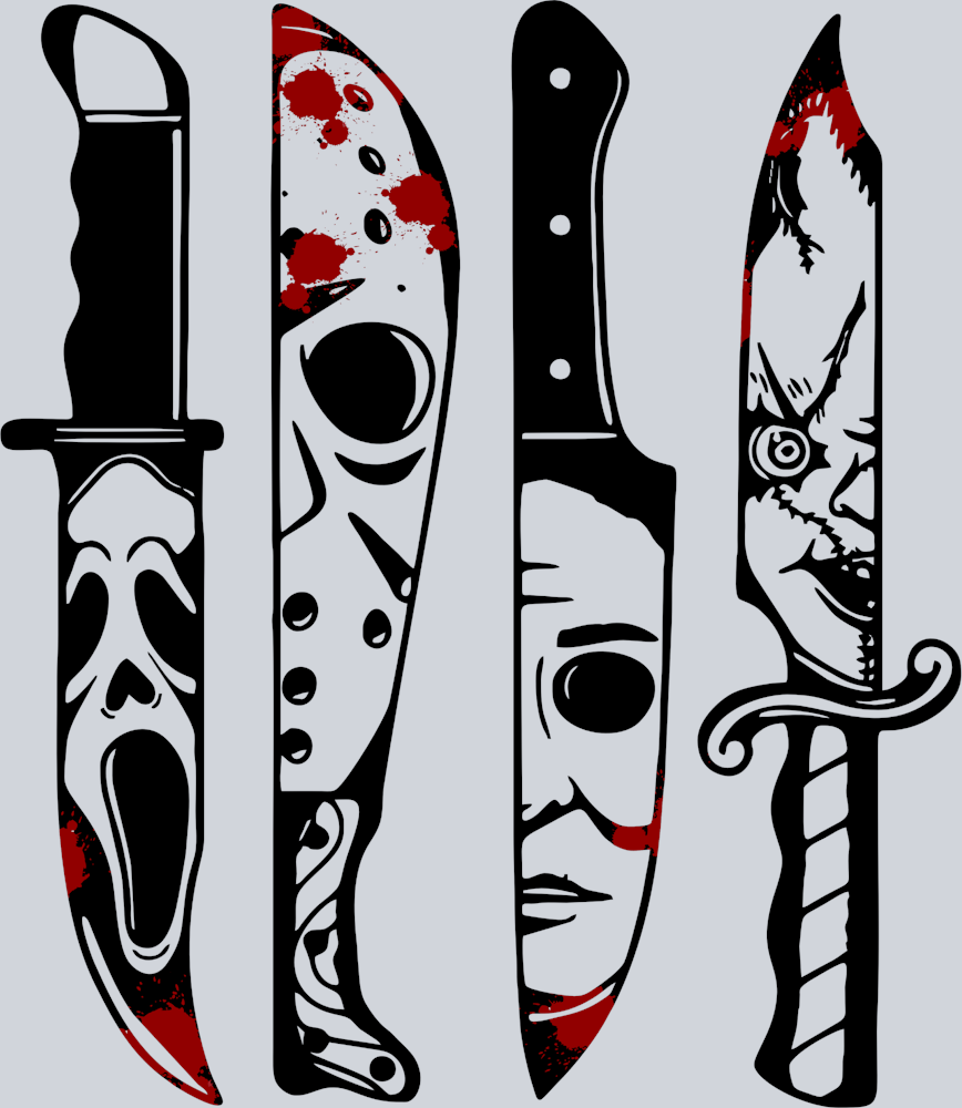 Halloween Knives With Blood - STK02490 (DTF Transfers)