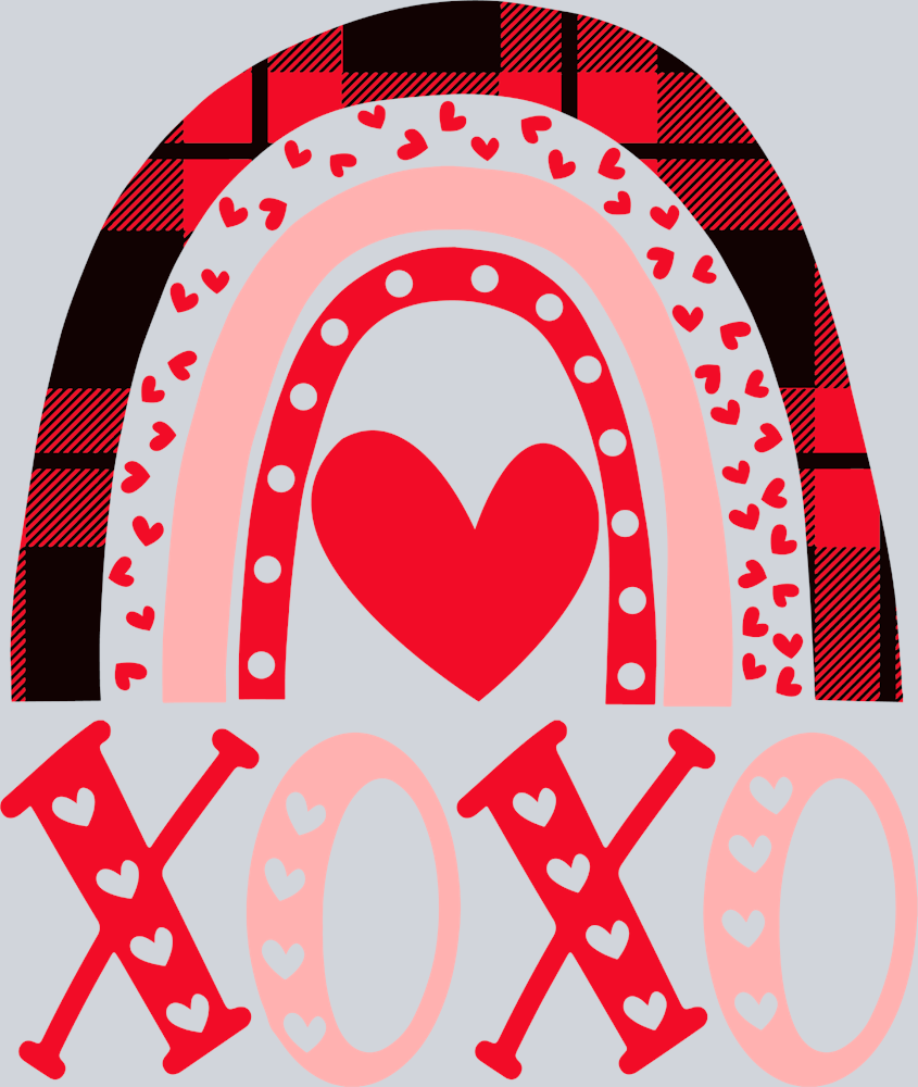 Xoxo Rainbow Red Plaid - STK06551 (DTF Transfers)
