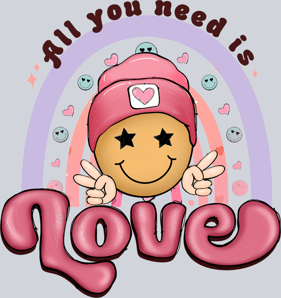Smiley Need Is Love - STK05561 (DTF Transfers)