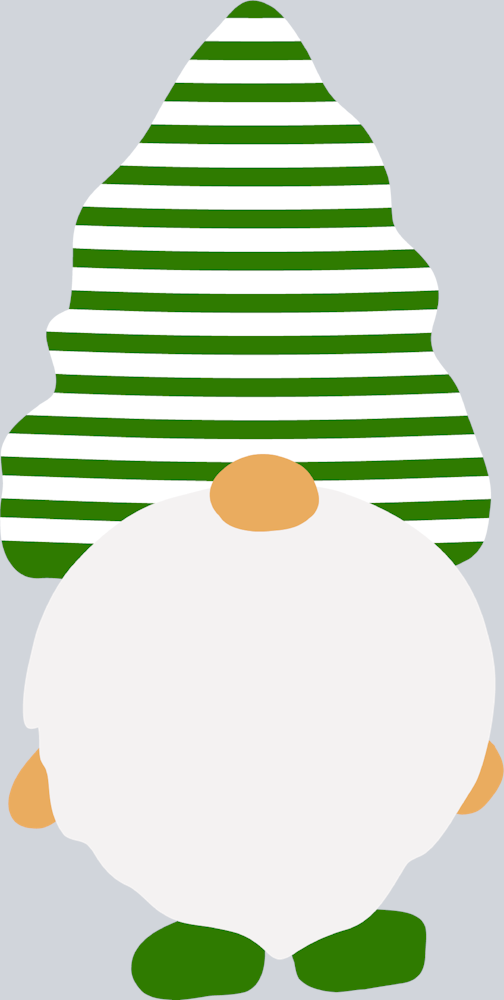 Gnome Green White Stripes - STK02289 (DTF Transfers)