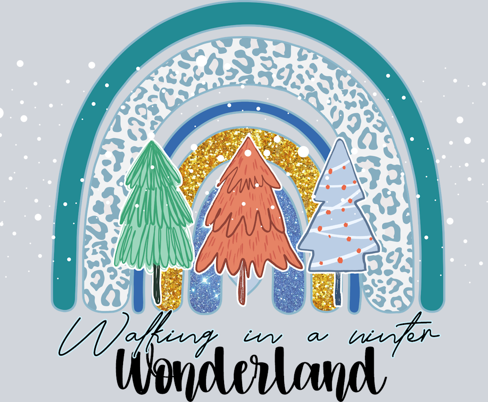 Walking Winter Wonderland Christmas Tree - STK06364 (DTF Transfers)