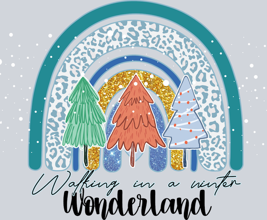 Walking Winter Wonderland Christmas Tree - STK06364 (DTF Transfers)
