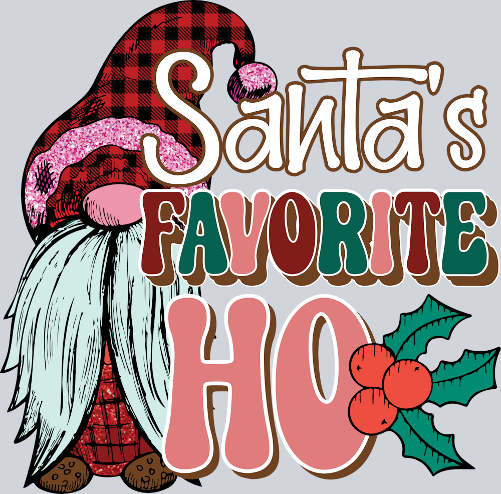 Santas Favorite Ho Gnome - STK05309 (DTF Transfers)