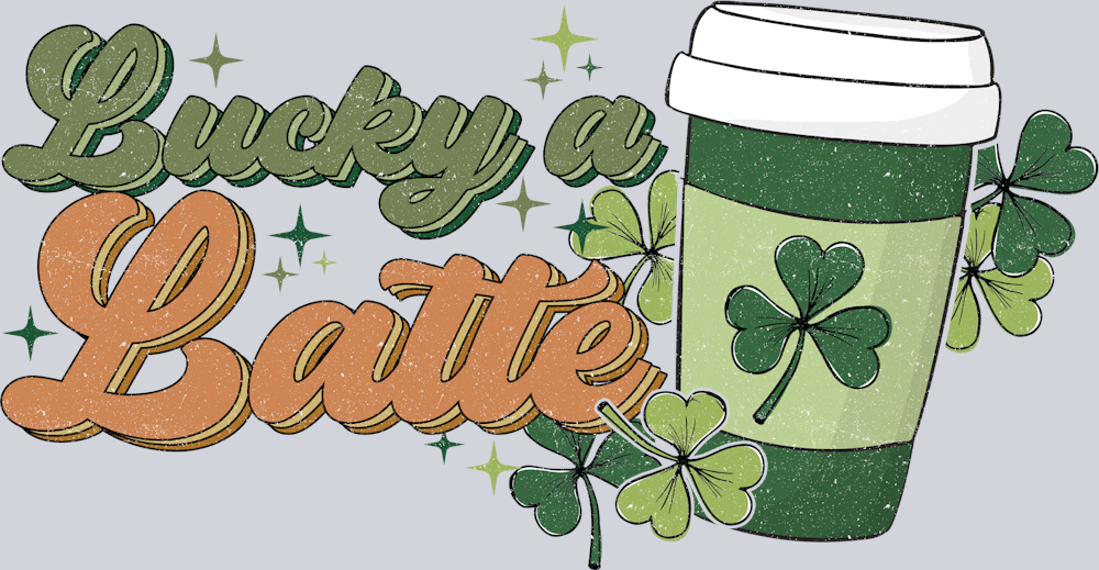 Retro Lucky A Latte - STK05214 (DTF Transfers)