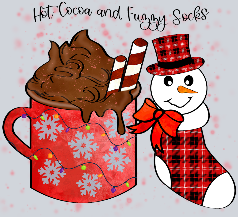 Hot Cocoa Fuzzy Socks - STK02806 (DTF Transfers)