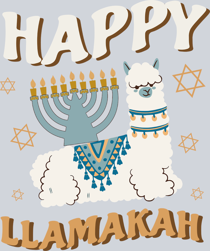 Happy Llamakah - STK02582 (DTF Transfers)