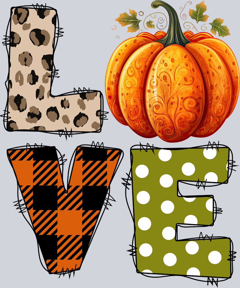 LOVE Pumpkin 1 - STK07226 (DTF Transfers)