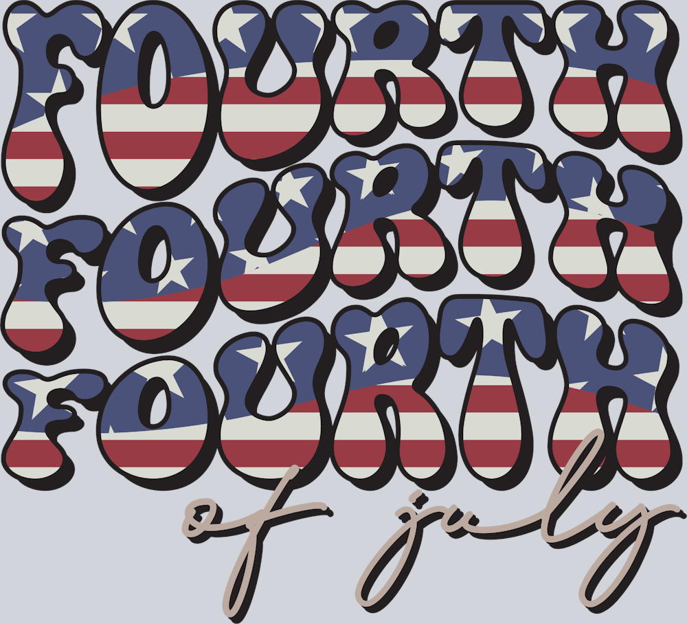 Fourth Of July Stacked - STK02111 (DTF Transfers)