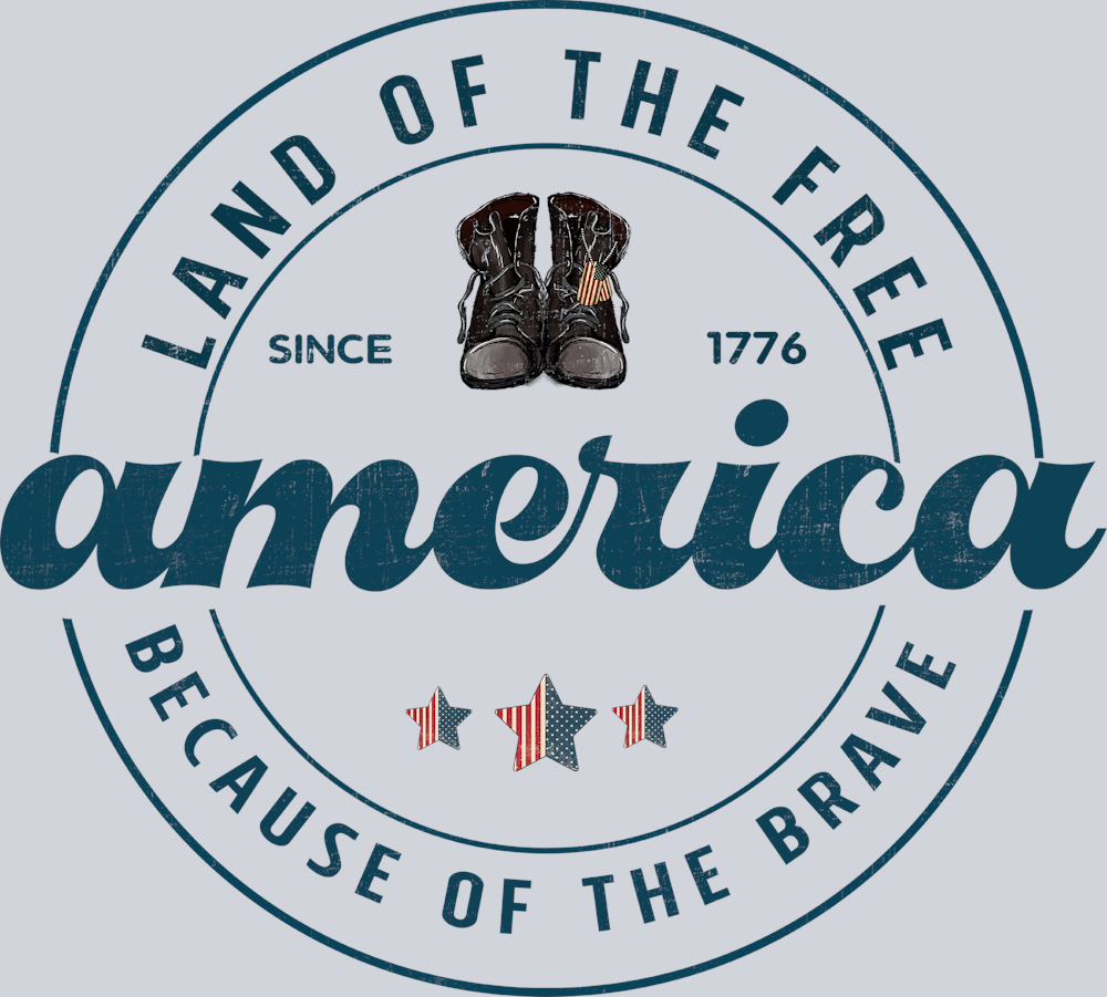 America Land Of The Free Home Of The Brave Circle Seal - STK00143 (DTF Transfers)