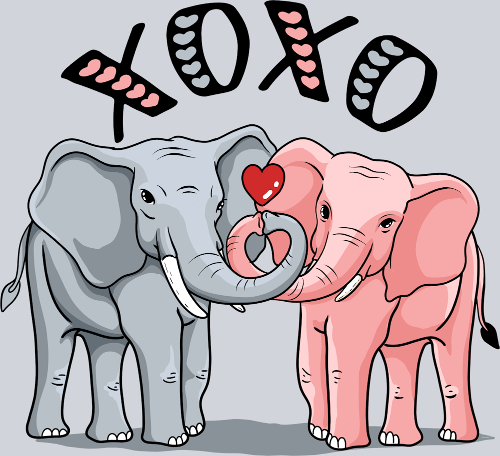 Xoxo Elephants - STK06542 (DTF Transfers)