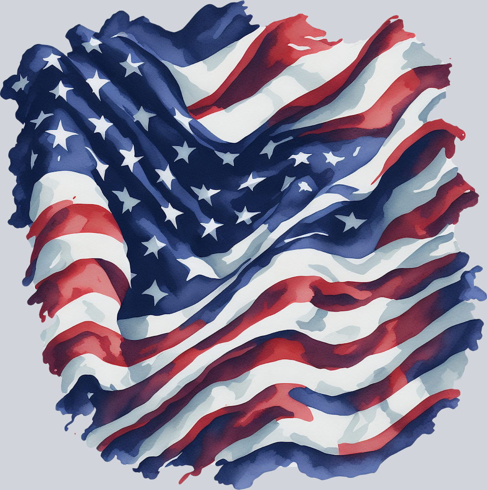 American Flag Watercolor - STK00219 (DTF Transfers)